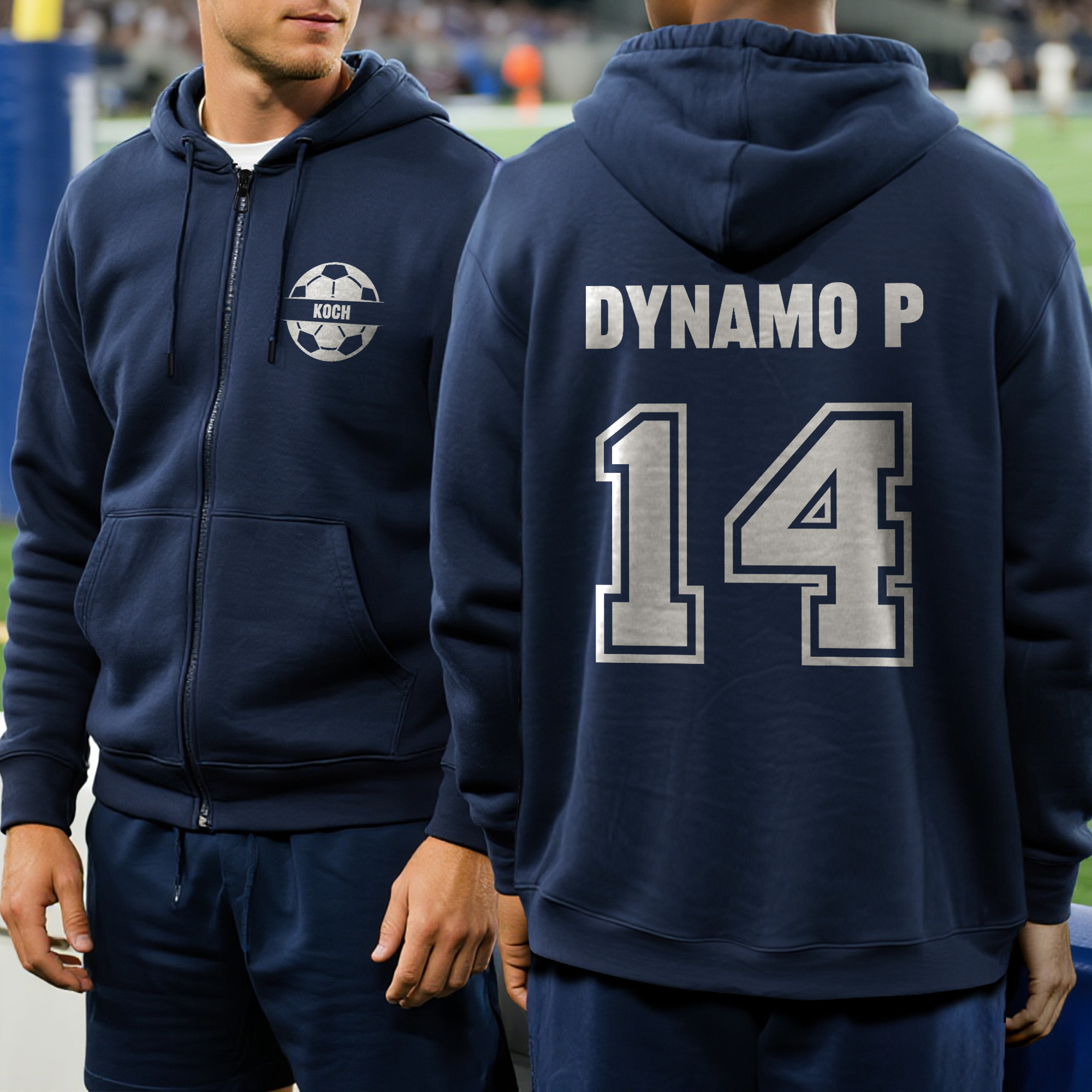 Personalisierte Kapuzenjacke aus 100 % Baumwolle im Ball-Sport-Design mit Teamnamen Namen und Nummer Spieltag Geburtstag Geschenk für Ballspieler