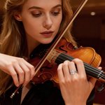 Personlig Violin Stringed Instrument Ring med graverad text Daglig födelsedag Jubileumspresent för musikälskare Vän