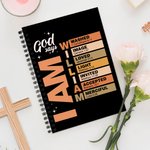 Personlig God Says Bibelvers A5 Spiralbok med navn og 120 linjerte sider Bursdagsgave til familie, venner og kristne