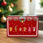 Boîte à Biscuits en Métal Alimentaire Personnalisée avec 1 à 6 Animaux de Dessin Animé Photos et Noms Cadeau Noël pour Enfants Famille
