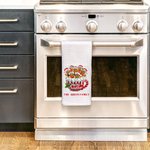 Personalized 2-20 Gingerbread Men Cocoa Mug Waffle Kitchen Towel with Name and Surname Christmas Gift for Family Friends