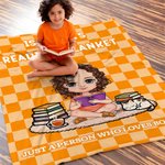 Personnalisé Multicolore Damier Mignon Personnage Carton Doux Couverture avec Nom Anniversaire Noël Cadeau de Lecture pour les Amoureux du Livre Rats de bibliothèque