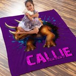 Personalisierte Dinosaurier Decke mit Namen Weiche Wohndecke Haus Deko Geburtstag Geschenk für Jungen Mädchen Dino-Fans
