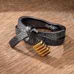 Personalizado Arte Marcial Cinturón Negro Dan Rayas Anillo con texto grabado Equipo Belt Raking Regalo para Karate BJJ Taekwondo Aikido Lover