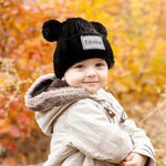 Chapeau de bonnet de fourrure à oreilles d'ours avec broderie du nom Cadeau de douche de bébé pour bébé et enfant en bas âge