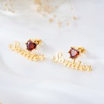 Pendientes personalizados en forma de corazón con nombre Cumpleaños Aniversario Regalo para Mujer