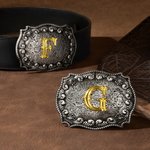 Personalisierte Cool Vintage Cowboy-Thema Brief Gürtelschnalle Geburtstag Jahrestag Geschenk für Western-Liebhaber Cowboy Cowgirl