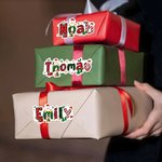 Gepersonaliseerde Waterdichte Kerststickers met Kerstman en Rendier met Naam voor Cadeauversiering en Kerstfeestjes voor Familie en Vrienden