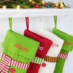 Personalised Scarf Button Christmas Stocking with Name Home Decor Christmas Gift for Kids Friends Family