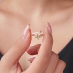 Anillo Personalizado Ajustable Avión con Piedra de Cumpleaños Joyería Delicada Regalo de Cumpleaños y Navidad para Mujeres Pilotos Entusiastas de la Aviación