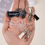 Personalized Golf Acrylic Keychain with Name and Tassel Bag Tag End of Season Christmas Birthday Gift for Golf Lovers Players