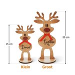 Gepersonaliseerde Houten Rode Neus Rendier Kerst Tafeldecoratie met Naam Feest Decoratie voor Thuis Kerstcadeau voor Familie en Kinderen