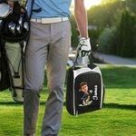Personalised Golf Club Cartoon Character Face Photo Large Capacity Bag with Name Golf Accessories Birthday Christmas Gift for Golf Lovers
