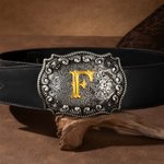 Personalisierte Cool Vintage Cowboy-Thema Brief Gürtelschnalle Geburtstag Jahrestag Geschenk für Western-Liebhaber Cowboy Cowgirl