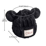 Chapeau de bonnet de fourrure à oreilles d'ours avec broderie du nom Cadeau de douche de bébé pour bébé et enfant en bas âge