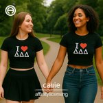 Henkilökohtainen Monivärinen I Love Baby Tee Crop Top with Sorority Name Sorority Bid Day Initiation Gift for Friends Girls | Callie × Affinity Licensing