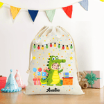 Spersonalizowana torba ze sznurkiem ze zdjęciem i imieniem na prezent urodzinowy dla dzieci z serii Cute Animal Fantasy Unicorn Rabbit