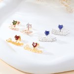 Pendientes personalizados en forma de corazón con nombre Cumpleaños Aniversario Regalo para Mujer