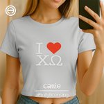 Henkilökohtainen Monivärinen I Love Baby Tee Crop Top with Sorority Name Sorority Bid Day Initiation Gift for Friends Girls | Callie × Affinity Licensing