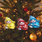 Personlig flerfärgad söt snögubbe julprydnad med namn julgran heminredning present till vänner familj
