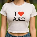 Henkilökohtainen Monivärinen I Love Baby Tee Crop Top with Sorority Name Sorority Bid Day Initiation Gift for Friends Girls | Callie × Affinity Licensing