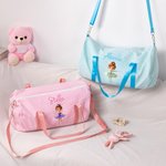 Borsa da danza a righe personalizzata con nome e tracolla, a tema danza classica - Regalo di compleanno per ragazze e amanti della danza