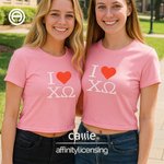 Henkilökohtainen Monivärinen I Love Baby Tee Crop Top with Sorority Name Sorority Bid Day Initiation Gift for Friends Girls | Callie × Affinity Licensing