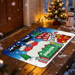 Spersonalizowana wycieraczka Santa Stop Here Chimney Santa Claus z imieniem i nazwiskiem Dekoracja domu Prezent świąteczny dla przyjaciela rodziny