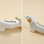 Personalizada Dachshund Perro de cerámica Trinket Plato Anillo Titular con texto Cumpleaños Boda Aniversario de regalo para las mujeres comprometidas Parejas