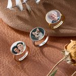 Anello personalizzato con foto e incisione del nome sulla banda interna Gioielli della memoria Regalo quotidiano di compleanno per la famiglia, la coppia e il proprietario dell'animale domestico