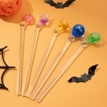 Personalized Magic Witch Potion Handmade Bottle Stirrers with Name Set of 5 Drink Decor Halloween Party Gift for Family Friends