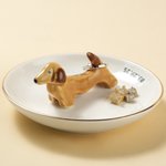 Personalizada Dachshund Perro de cerámica Trinket Plato Anillo Titular con texto Cumpleaños Boda Aniversario de regalo para las mujeres comprometidas Parejas