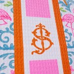 Henkilökohtainen Chinoiserie Pagoda pehmeä Super imukykyinen vohveli teepyyhe nimikirjaimilla Keittiö Decor Päivittäinen käyttö Housewarming lahja Hostessesille
