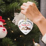 Personalized Our 1st Christmas As A Family Holding Hands Heart-Shaped Ceramic Ornament with Name Christmas Tree Decor Gift for Family