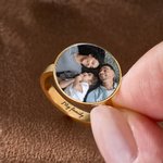 Anello personalizzato con foto e incisione del nome sulla banda interna Gioielli della memoria Regalo quotidiano di compleanno per la famiglia, la coppia e il proprietario dell'animale domestico