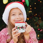 Spersonalizowany kubek emaliowany Santa Claus Elk 12 uncji z imieniem Dekoracja domu Prezent świąteczny dla chłopców i dziewczynek
