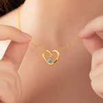 Colgante de corazón personalizado Collar de piedra de nacimiento con 1-6 nombres grabados Joyería delicada Día de la Madre Cumpleaños Aniversario Día de San Valentín Regalo para mujeres