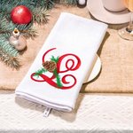 Personalised Embroidered Christmas Monogram 100% Cotton Kitchen Tea Towel Kitchen Supplies Christmas Gift for Family Chefs