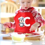 Personalised Cute Cartoon Animal Chef Adjustable Apron Chef Hat Set with Name and Initial Cooking Baking Birthday Holiday Gift for Kids