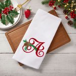 Personalised Embroidered Christmas Monogram 100% Cotton Kitchen Tea Towel Kitchen Supplies Christmas Gift for Family Chefs