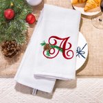 Personalised Embroidered Christmas Monogram 100% Cotton Kitchen Tea Towel Kitchen Supplies Christmas Gift for Family Chefs