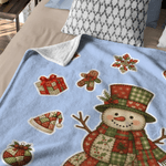 Personnalisé Patchwork coloré élément arbre de Noël Père Noël Couverture douce avec nom Décoration de la maison Cadeau de Noël pour la famille Amis