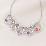 Colgante de corazón personalizado Collar de piedra de nacimiento con 1-6 nombres grabados Joyería delicada Día de la Madre Cumpleaños Aniversario Día de San Valentín Regalo para mujeres