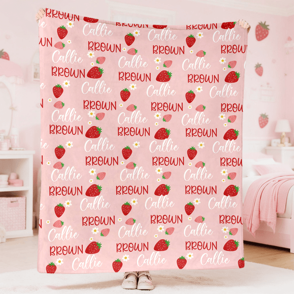 Plaid personnalisé avec nom pour la décoration de la maison, l'anniversaire et le cadeau de Noël pour les filles.