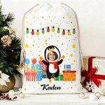 Spersonalizowana torba ze sznurkiem ze zdjęciem i imieniem na prezent urodzinowy dla dzieci z serii Cute Animal Fantasy Unicorn Rabbit