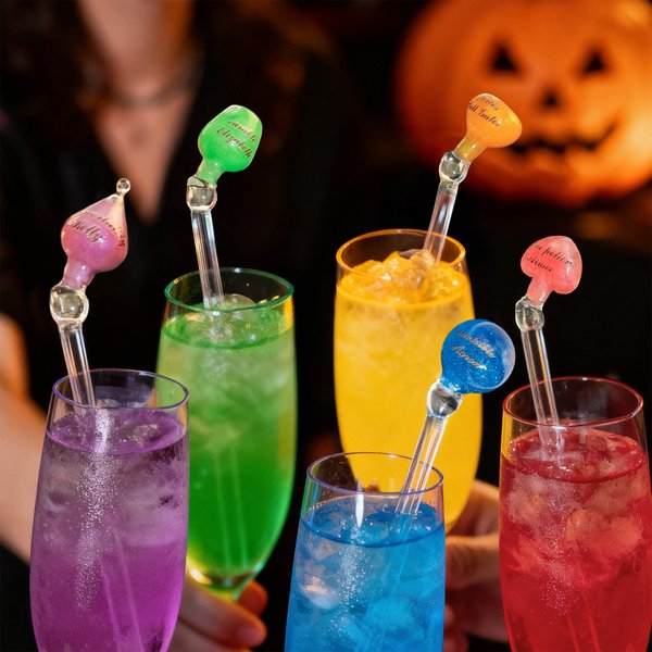 Personalised Magic Witch Potion Handmade Bottle Stirrers with Name Set of 5 Drink Decor Halloween Party Gift for Family Friends
