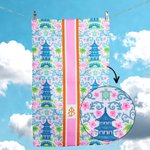 Henkilökohtainen Chinoiserie Pagoda pehmeä Super imukykyinen vohveli teepyyhe nimikirjaimilla Keittiö Decor Päivittäinen käyttö Housewarming lahja Hostessesille