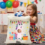 Spersonalizowana torba ze sznurkiem ze zdjęciem i imieniem na prezent urodzinowy dla dzieci z serii Cute Animal Fantasy Unicorn Rabbit