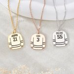 Henkilökohtainen Hockey Jersey riipus kaulakoru nimi ja numero Dainty korut syntymäpäivä joululahja jääkiekkoilija joukkuetoveri