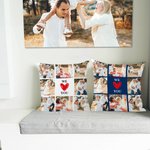 Henkilökohtainen Me rakastamme sinua Monivärinen pehmeä heittää tyynyn kansi 9 valokuvia Home Decor Syntymäpäivä Vuosipäivä Housewarming lahja perheelle